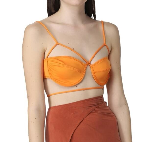 Jacquemus Orange Signat bikini top Retails 233 New Size XS - Picture 2 of 7
